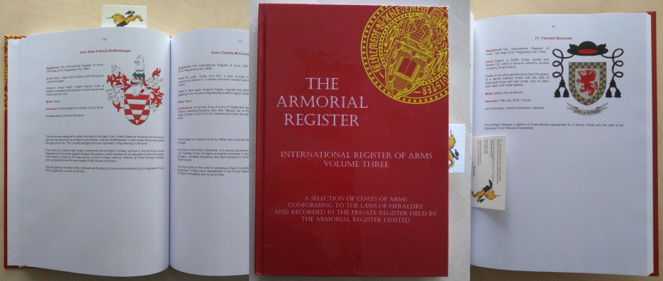 6 escudos de armas en los libros de The Armorial Register - International Register of Arms