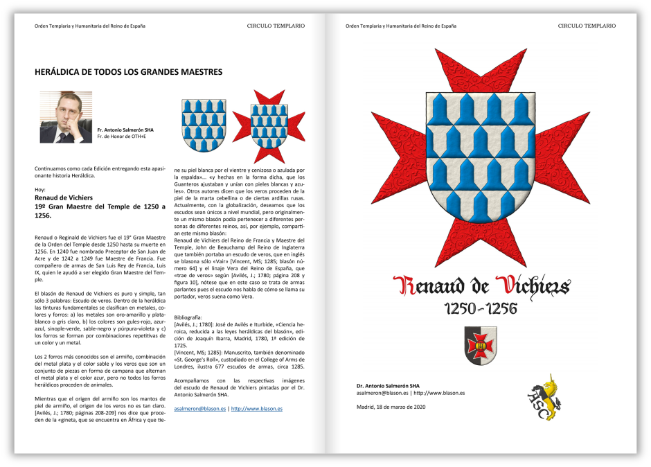 Artículo sobre el escudo de armas de Renaud de Vichiers