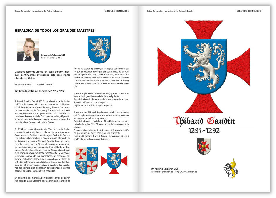 Artículo sobre el escudo de armas de Thibaud Gaudin