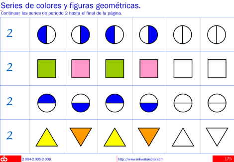 Series numricas, de colores y figuras geomtricas