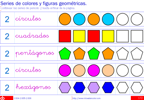 Series numricas, de colores y figuras geomtricas