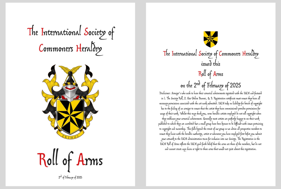 Armorial de los Commoners, edicin completa, 2 de febrero de 2025, pginas 001 y 286