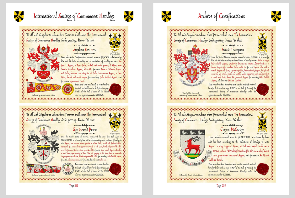 Armorial de los Commoners, edicin completa, 2 de febrero de 2025, pginas 222 y 259