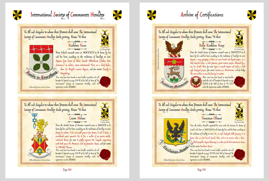 Armorial de los Commoners, edicin completa, 2 de febrero de 2025, pginas 268 y 269