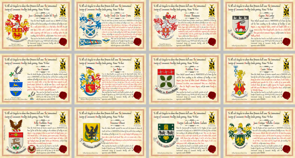 Escudos en 53 certificaciones de los Commoners