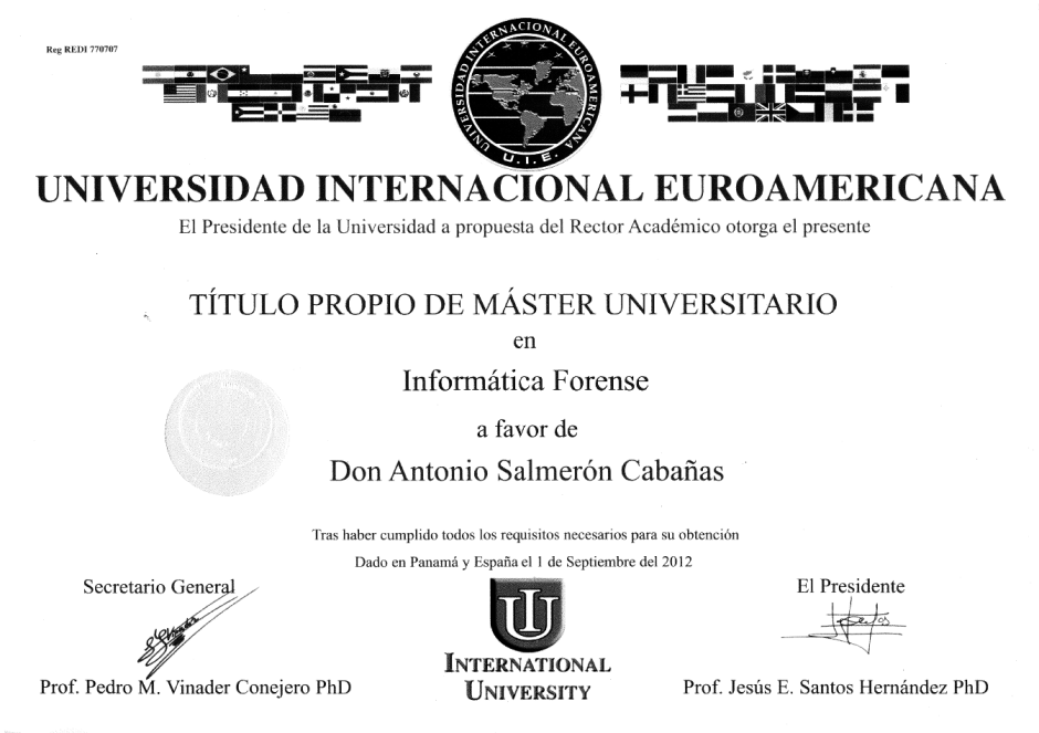 Ttulo de Mster en Informtica Forense