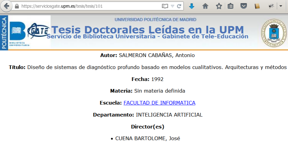 Universidad Politcnica de Madrid, Tesis, Antonio Salmern