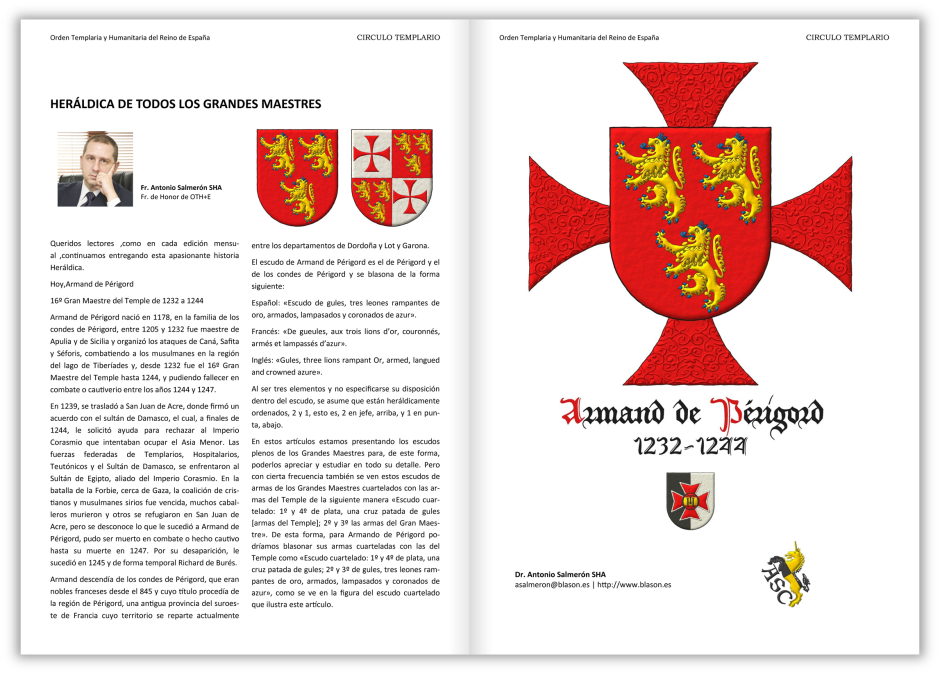Artculo sobre el escudo de armas de Armand de Prigord